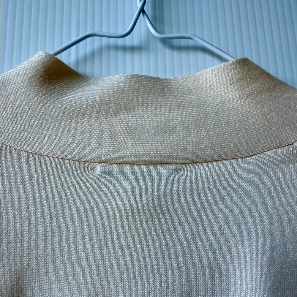 Calvin Klein Cropped Open Front Cardigan Shrug Blush Pink/Pale Peach Size Large